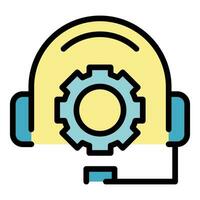 Man call support icon vector flat