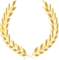 Luxury Gold Leaves Circular Laurel Wreath png