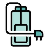 Plug energy battery icon vector flat