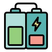 Battery charge icon vector flat