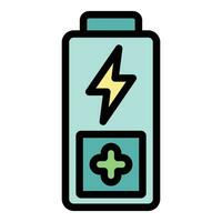 Plus battery energy icon vector flat