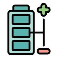 Plus minus battery icon vector flat