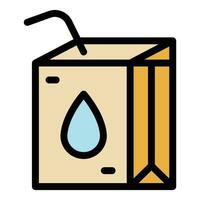 jugo paquete icono vector plano