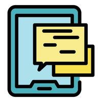 Online book chat icon vector flat
