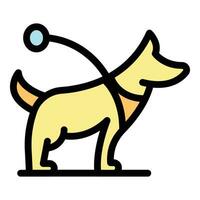 Leash dog walk icon vector flat