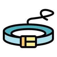 Dog leash belt icon vector flat