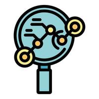 Benchmark magnifier icon vector flat