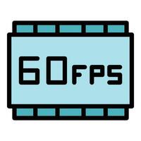 High video frame rate icon vector flat