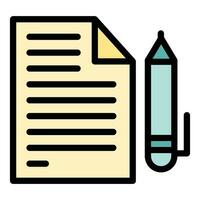 Contract paper icon vector flat