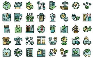 Clean technology icons set vector flat