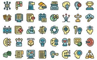 Creative thinking icons set vector flat