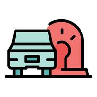 Car alarm station icon vector flat