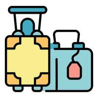 Luggage icon vector flat