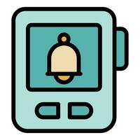 Car alarm bell icon vector flat