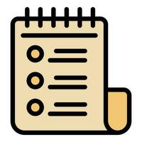 Notebook list icon vector flat