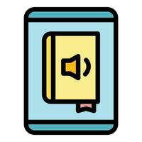 Digital audio book icon vector flat