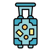 Carry suitcase icon vector flat