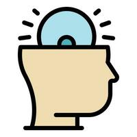 Personality critical thinking icon vector flat