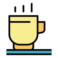 Hot cup coffee icon vector flat