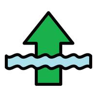 Rise water icon vector flat