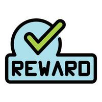 Reward gift icon vector flat