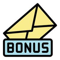 Bonus mail gift icon vector flat