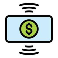 Wireless money charity icon vector flat