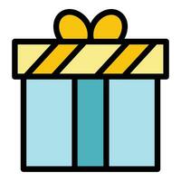 Carton gift box icon vector flat