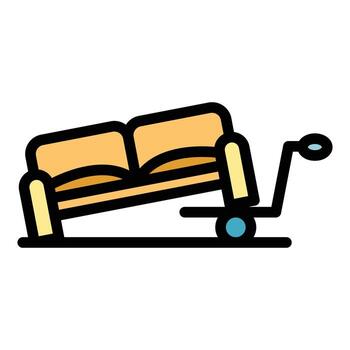 Sofa move icon vector flat