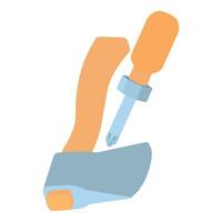 Carpentry tool icon isometric vector. An ax and screwdriver with wooden handle vector