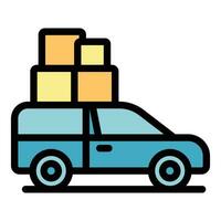 Moving house car icon vector flat