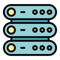 Server memory icon vector flat