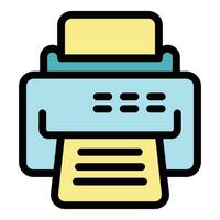 Office printer icon vector flat