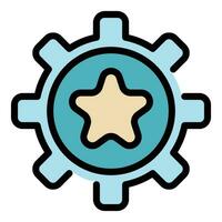 Gear thinking book icon vector flat