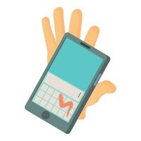 Digital transformation icon isometric vector. Smartphone and human palm up icon vector