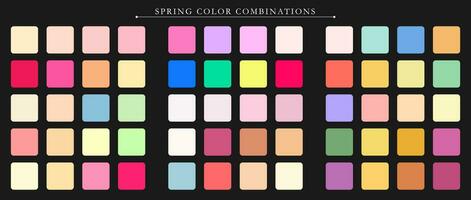 Spring season palette. Trend color palette guide template. An example of a color palette. Forecast of the future color trend. Match color combinations. Vector graphics. Eps 10.