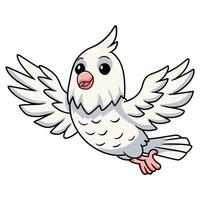 Cute albino cockatiel bird cartoon vector