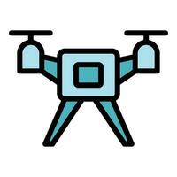 Spy drone icon vector flat