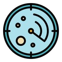 Drone radar icon vector flat