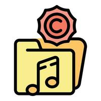 Folder music law icon vector flat