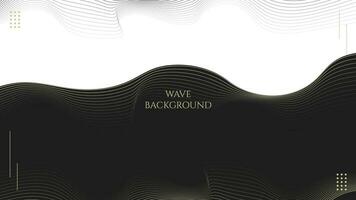 Luxurious gold wave vector background. Abstract modern black design with elegant curves. Perfect for business and creative projects. Premium concept, perfect for banners, posters, and cards.