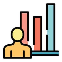 Graph skills icon vector flat