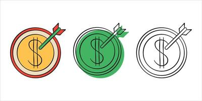 set of financial illustration in different style color vector