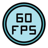 High fps icon vector flat