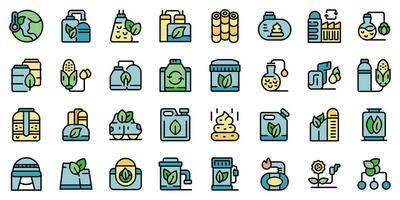 Biogas icons set vector flat