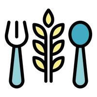 Eco dishes icon vector flat