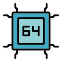 Cpu processor memory icon vector flat