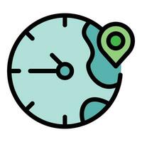 Australia time zone icon vector flat