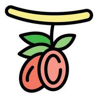 Vegan fruit eco icon vector flat