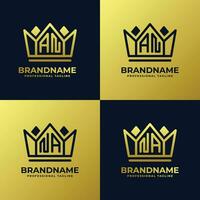 Letter AN and NA Home King Logo Set, suitable for business with AN or NA initials. vector